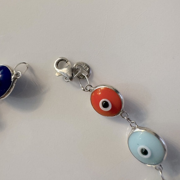 Sterling silver evil eye eye bracelet - Picture 2 of 3